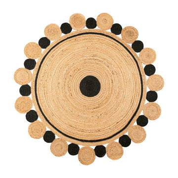 Aurora Two-tone Jute Hippy Circle Medallion Area Rug
